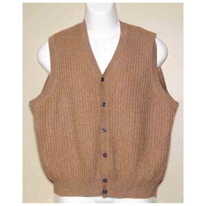 Jos A Bank Cashmere Sweater Vest Camel Men's ACTUAL SIZE MEDIUM